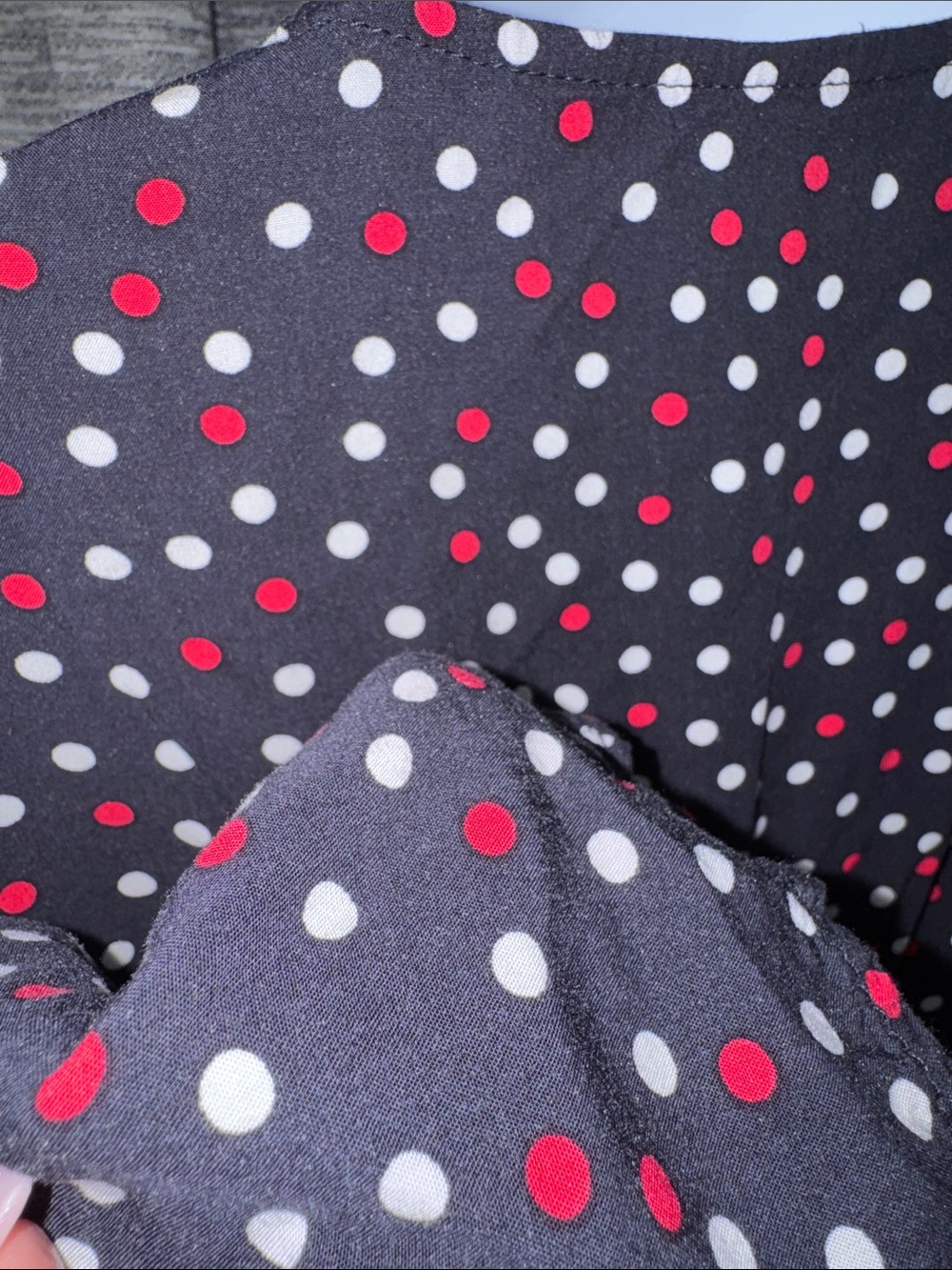 ZARA- Navy Polka Dot Wrap Midi Dress Size: XS - Picture 15 of 15